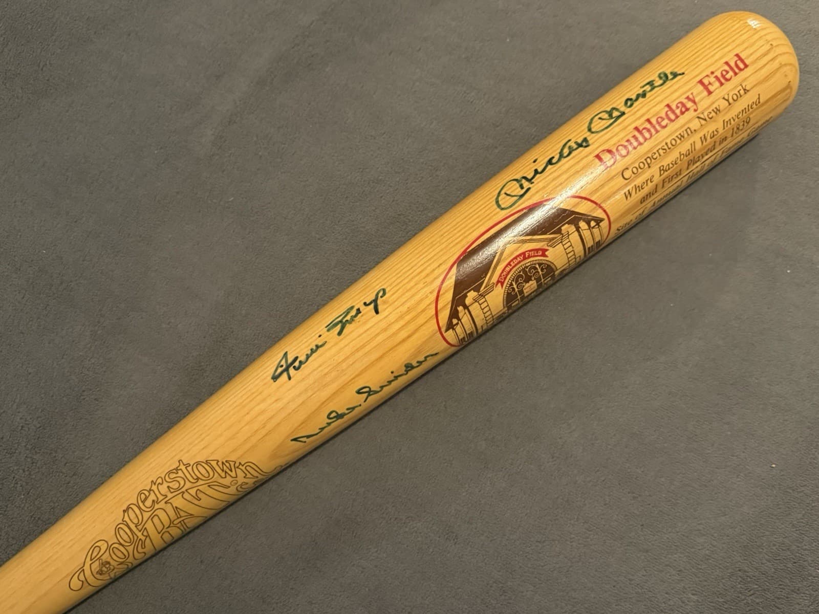 Mickey Mantle Willie Mays Duke Snider Signed Bat Full Sized HOF Beckett LOA