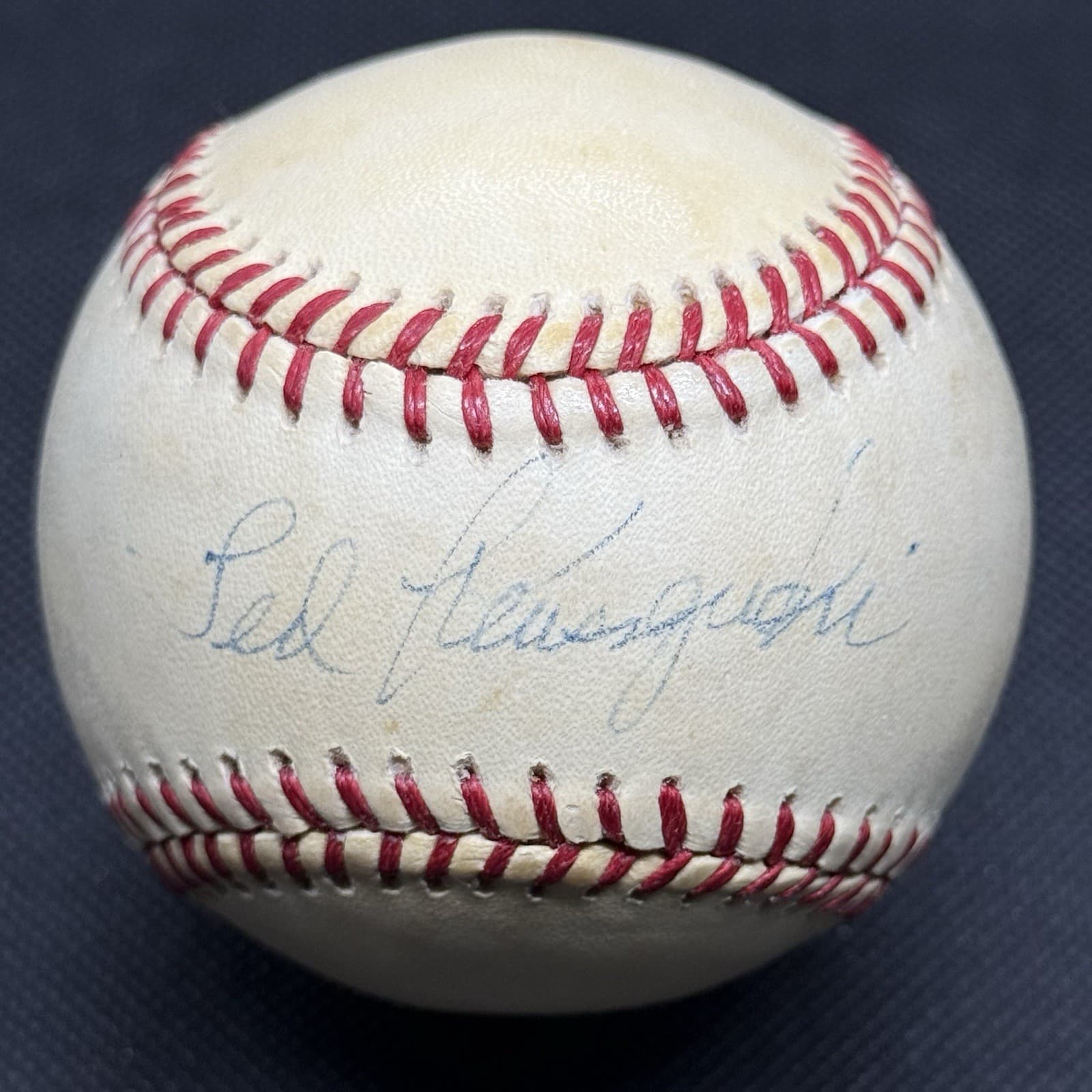 Ted Kluszewski Single Signed Baseball Cincinnati Reds White Sox RARE!