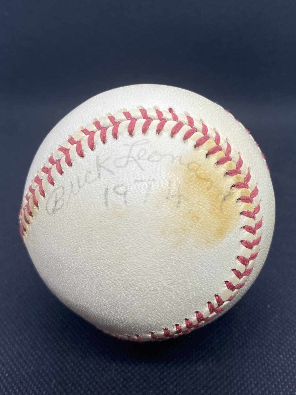 Buck Leonard Hall of Fame 1974 Signed Baseball Vintage HOF Ball Negro Leagues