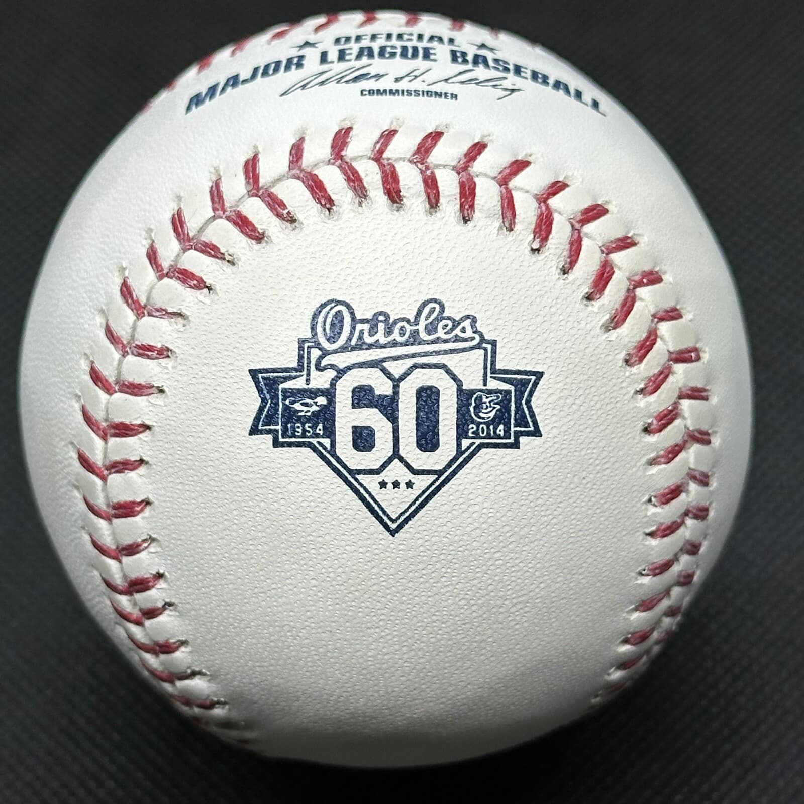 2014 Baltimore Orioles 60th Anniversary Rawlings Official Logo Baseball Commem