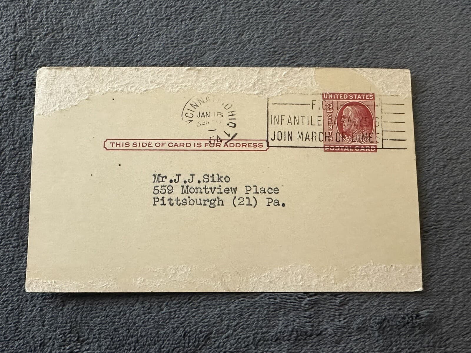 Ted Kluszewski Signed 1954 Government Postcard GPC Cincinnati Reds Not Index - image 2