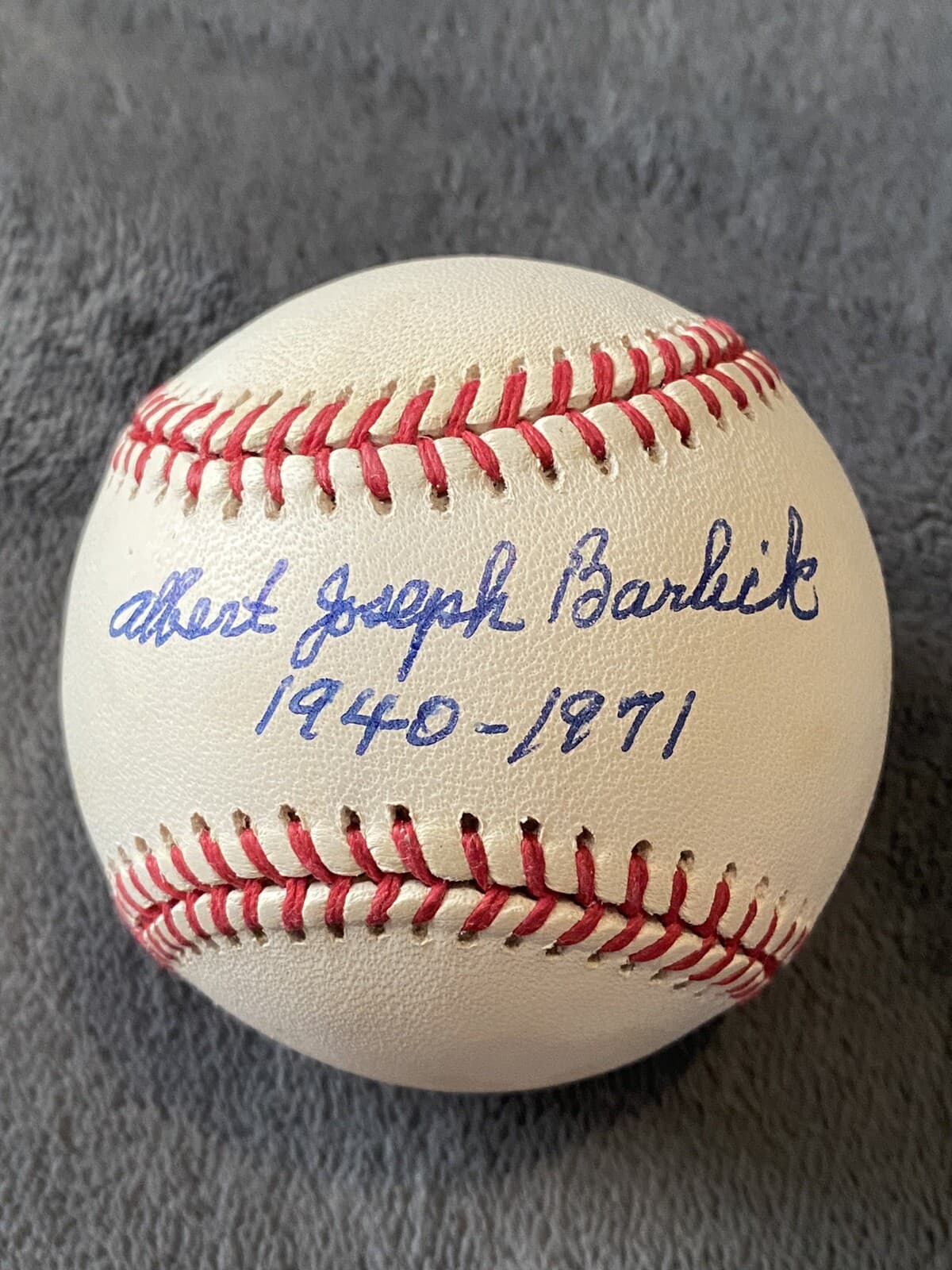 Albert Joseph Al Barlick Full Name Signed Baseball Umpire HOF JSA COA 1940-1971
