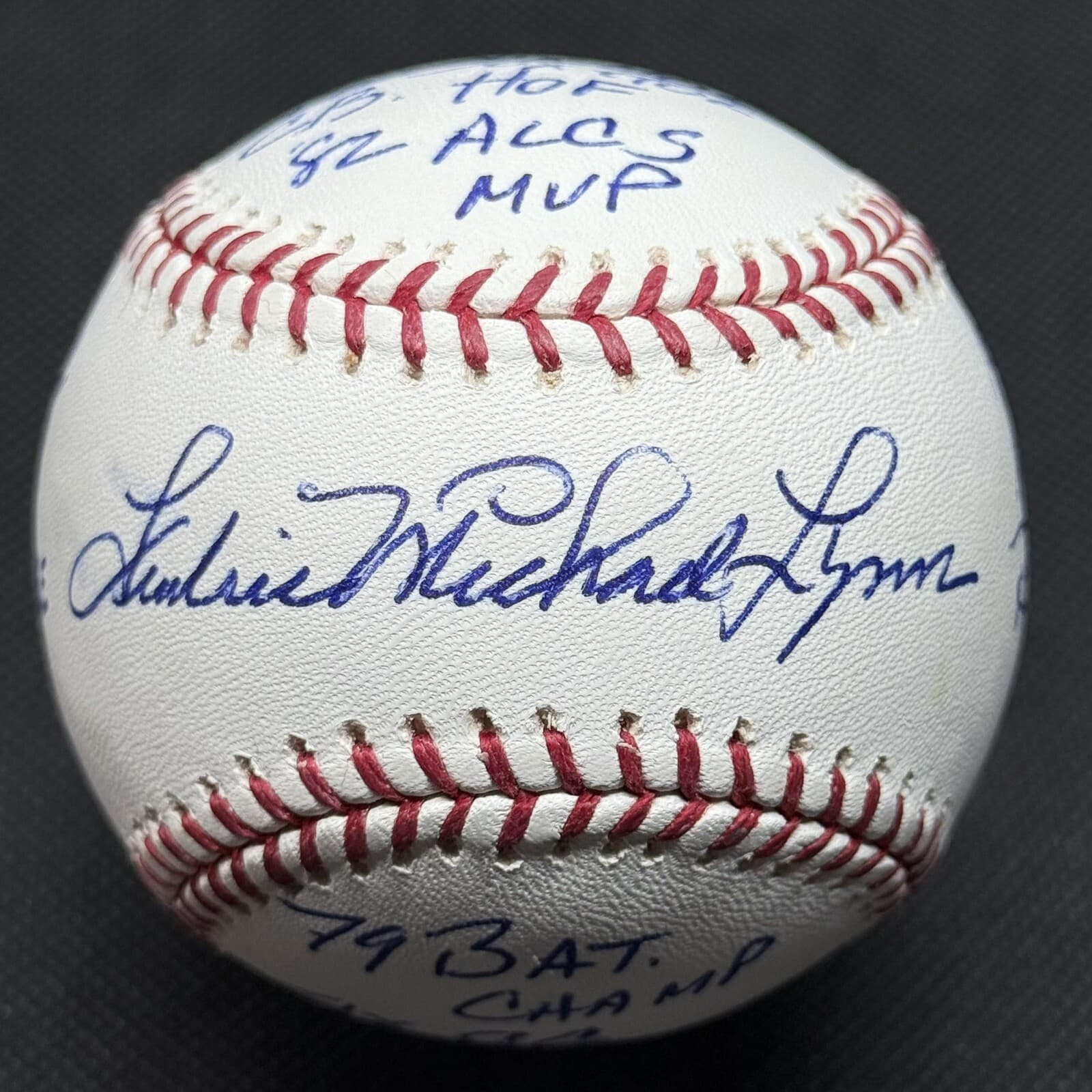 Fredric Michael Fred Lynn 11x Stat Full Name Signed Baseball PSA/DNA COA Red Sox