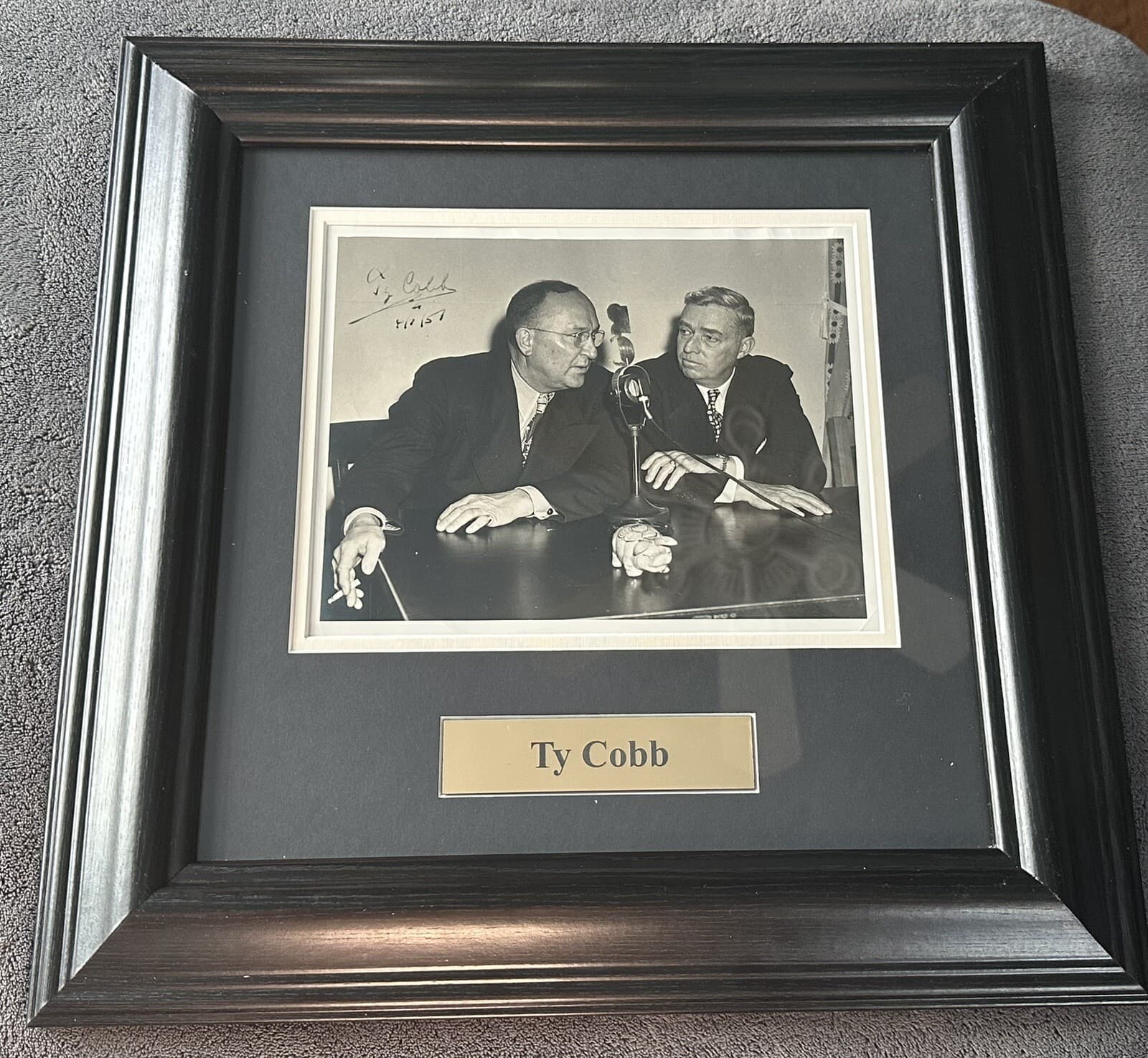 Ty Cobb Signed 8x10 Photo Framed Detroit Tigers PSA/DNA LOA HOF w/ Ernie Harwell - image 3