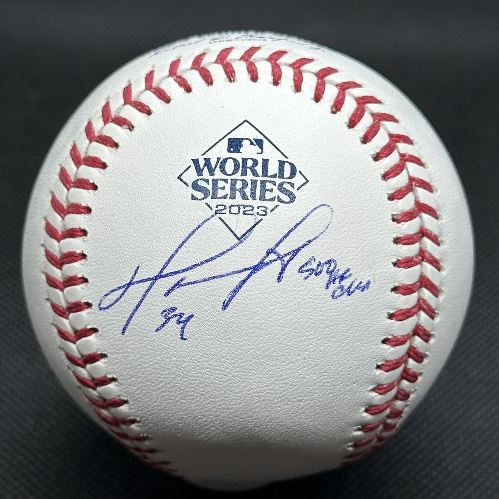 David Ortiz 500 HR Club Signed 2023 World Series Logo Baseball JSA COA Red Sox