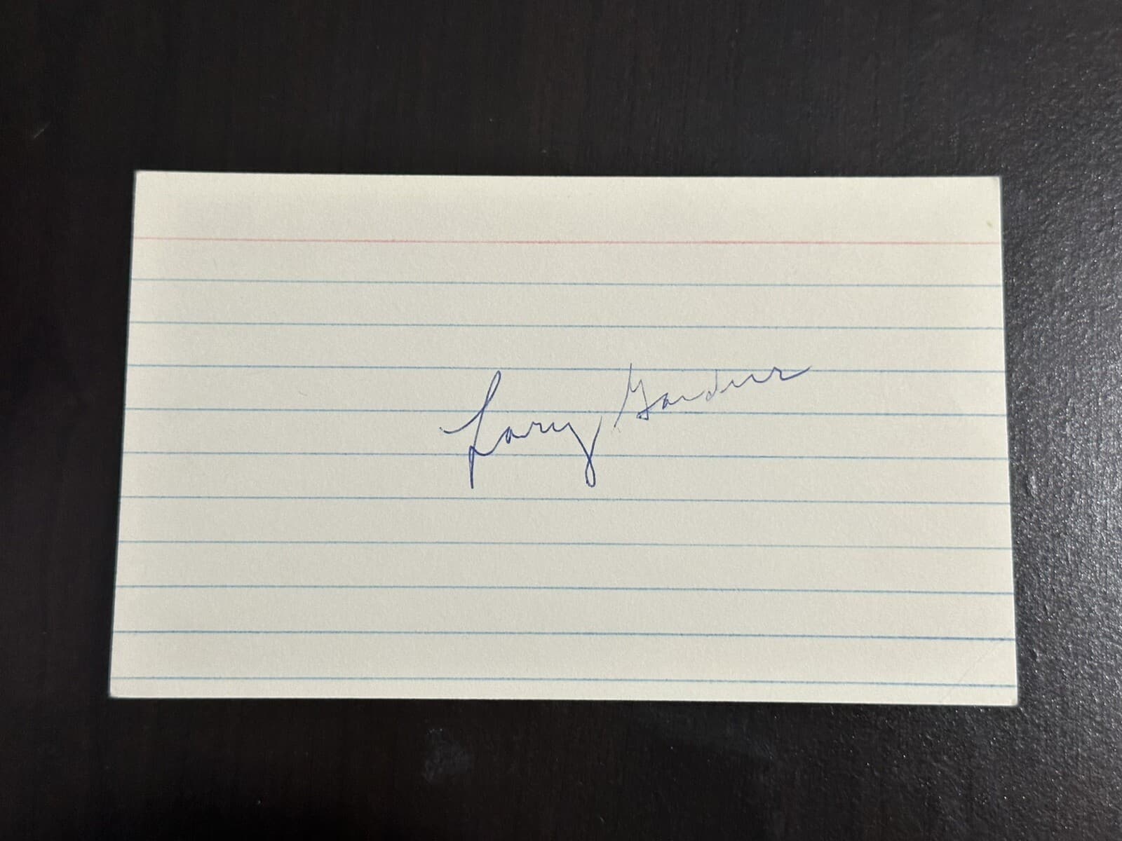 Larry Gardner Signed Index Card 3x5 Boston Red Sox 1908 A's Indians 4x Champ