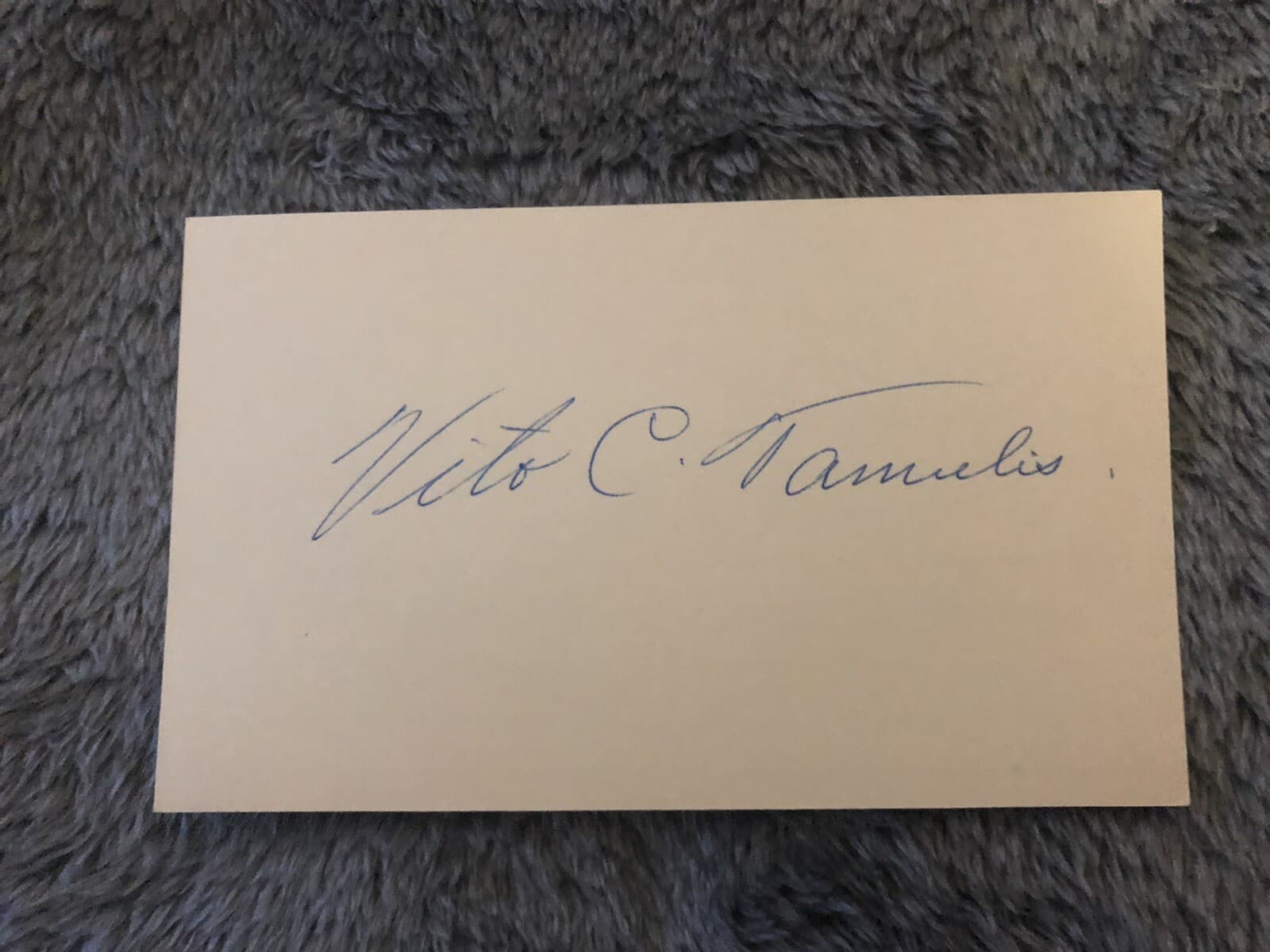 Vito Tamulis Signed Index Card New York Yankees