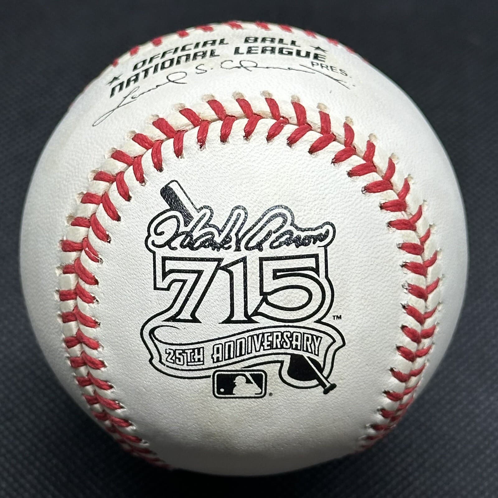 1999 Hank Aaron 715 25th Anniversary Rawlings Official Logo Baseball Commem BOX