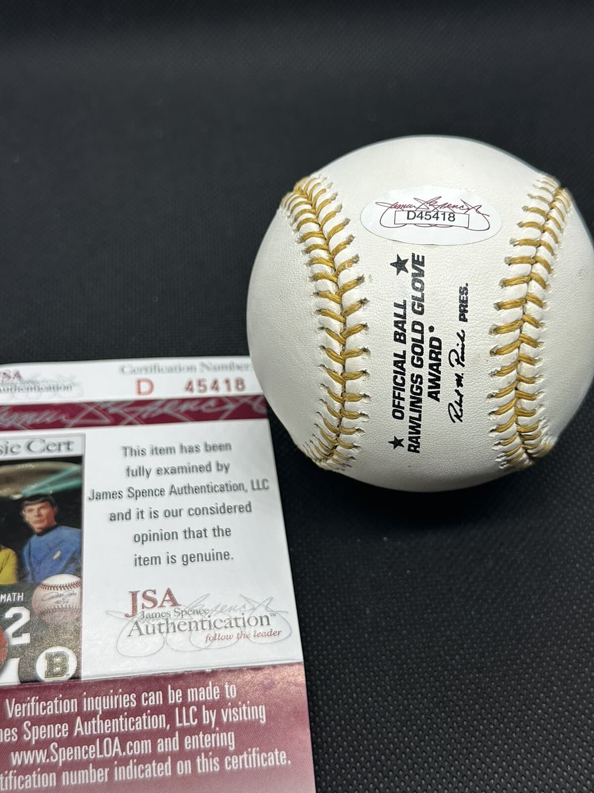 Johan Santana Signed Gold Glove Logo Baseball New York Mets Twins JSA COA - image 2