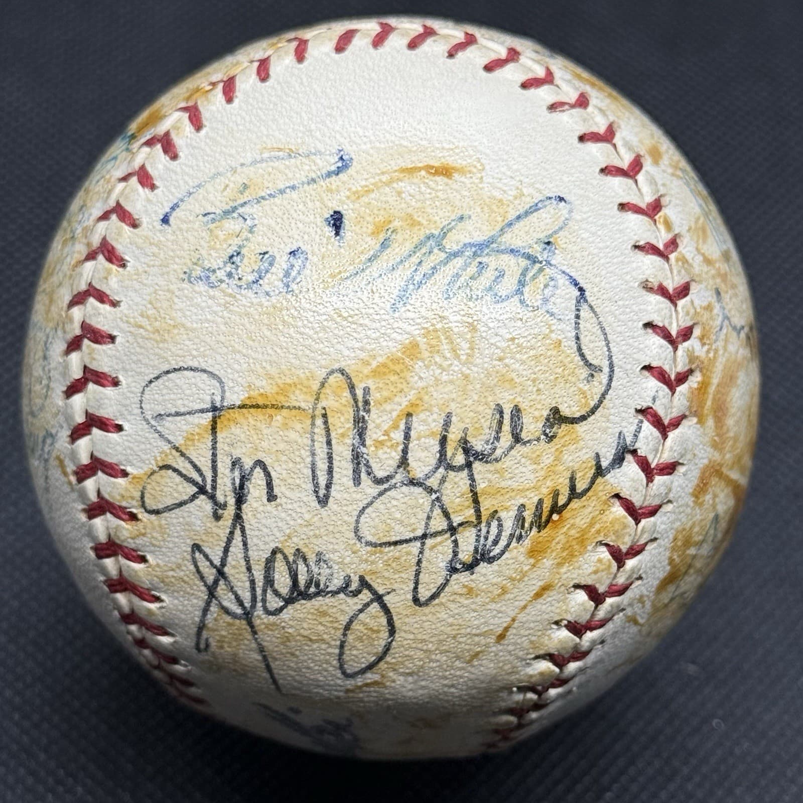 Cal Hubbard Old Timers Signed Baseball HOF 18 Autos Stan Musial Al Lopez Others! - image 3