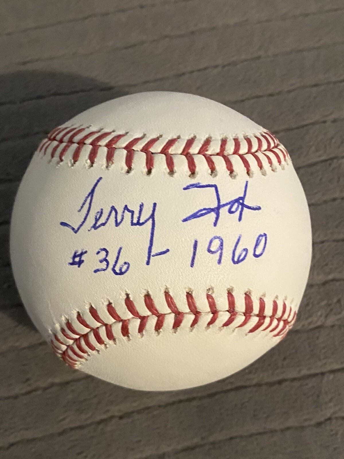 Terry Fox Signed Baseball JSA COA RARE #36 1960 Tigers Braves Phillies