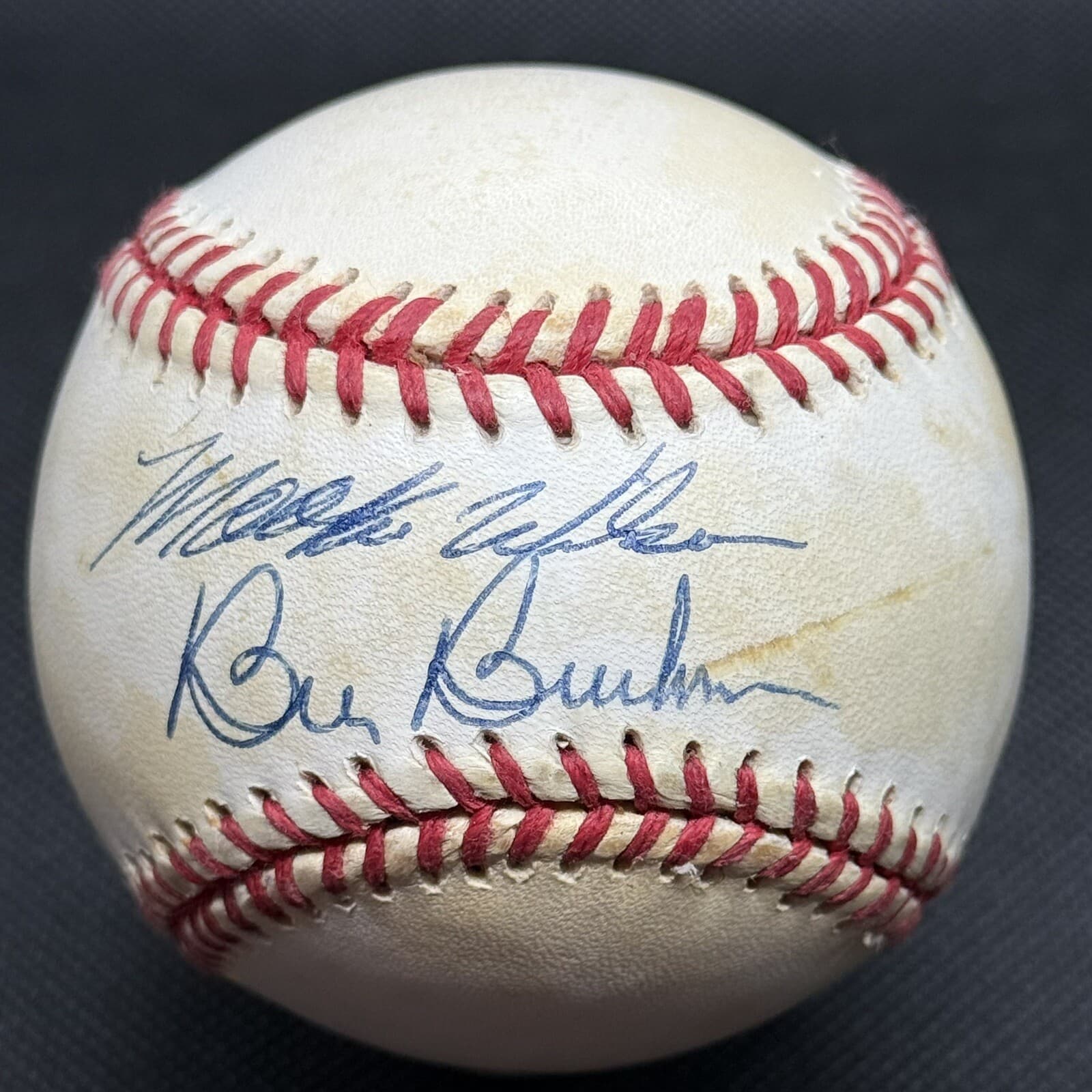 Mookie Wilson Bill Buckner Signed Baseball SGC COA Mets 1986 Red Sox