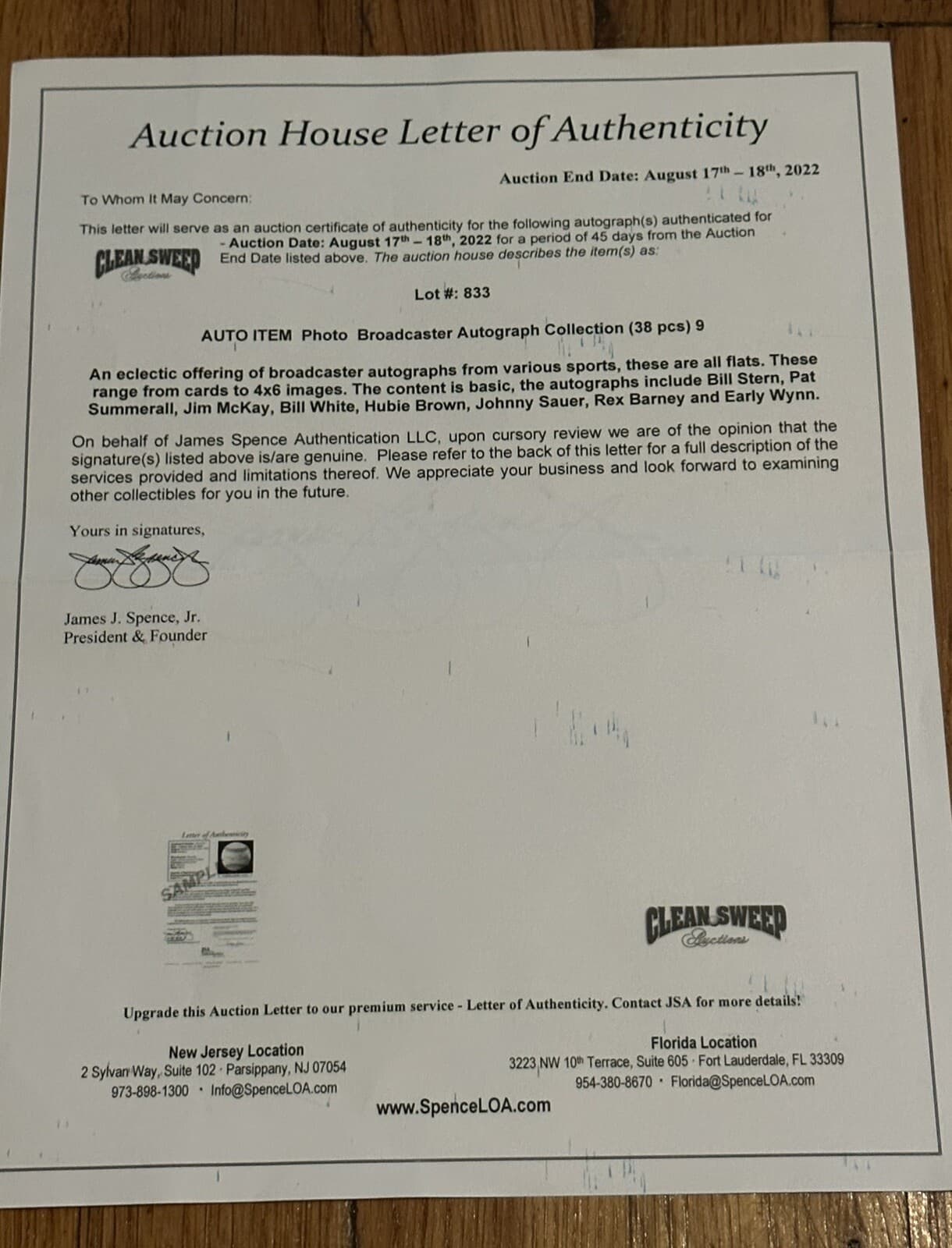 Jim Robson Signed Index Card 3x5 Broadcaster JSA LOA NHL Vancouver Canucks - image 3