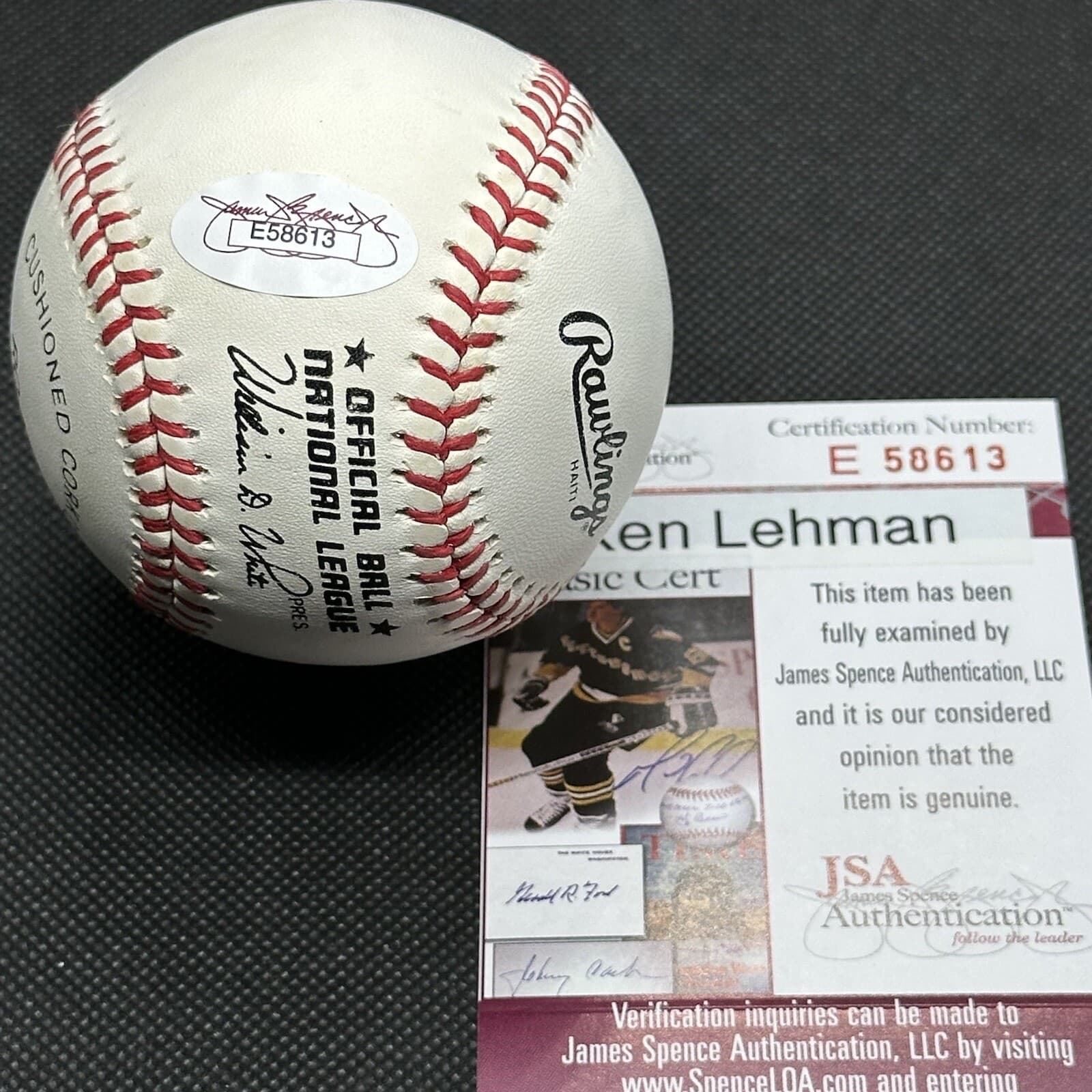 Ken Lehman Signed Baseball JSA COA 1952 Brooklyn Dodgers LA - image 2