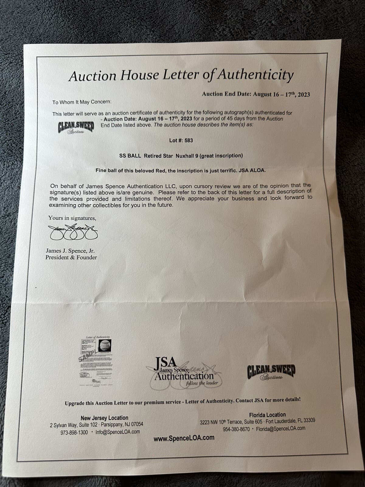 Joe Nuxhall Signed Baseball Youngest Player to Play in the Major Leagues JSA LOA - image 3