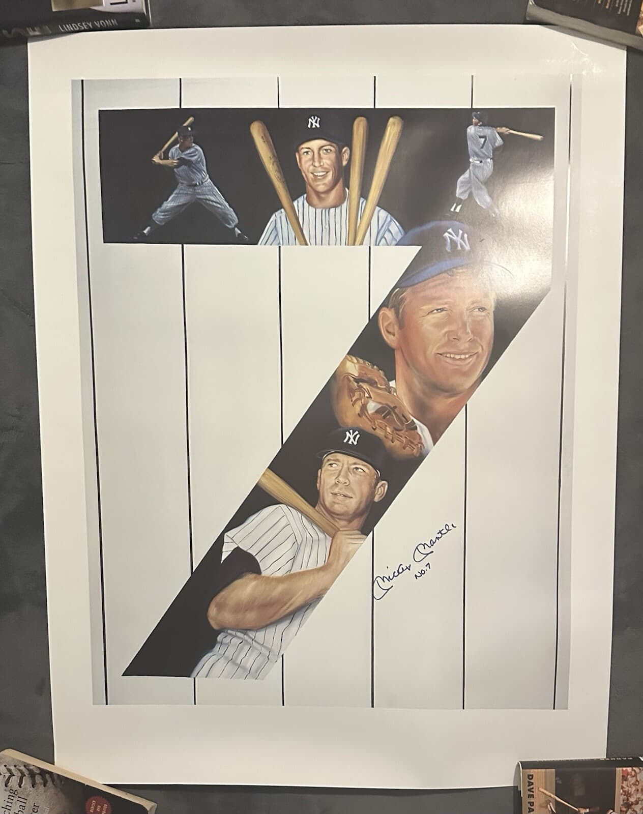 HUGE Mickey Mantle Signed 28x36 Photo Poster PSA LOA Yankees HOF OVERSIZED!