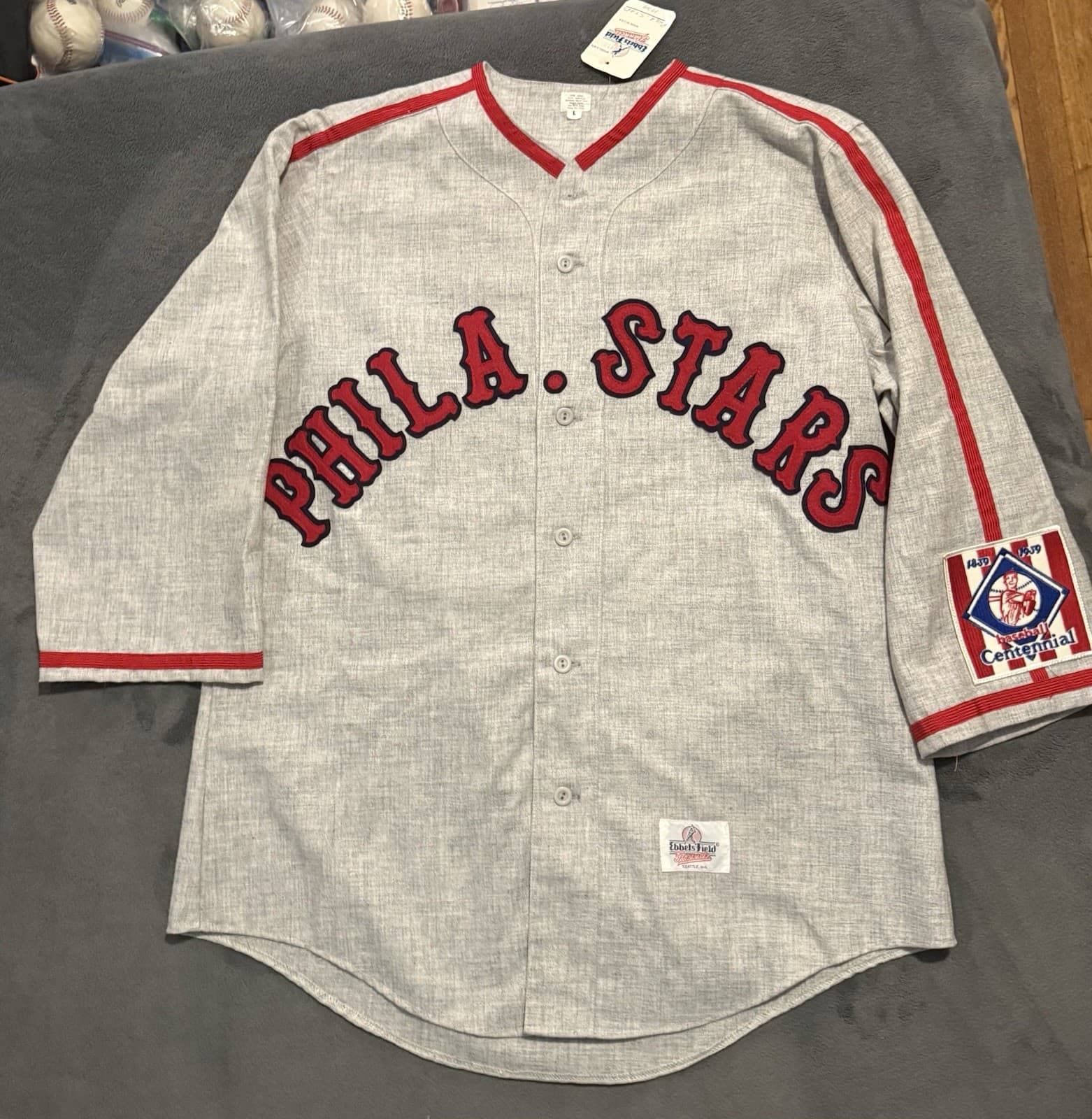 Philadelphia Stars Vintage Authentic Ebbets Field Flannels Jersey Size L 1939