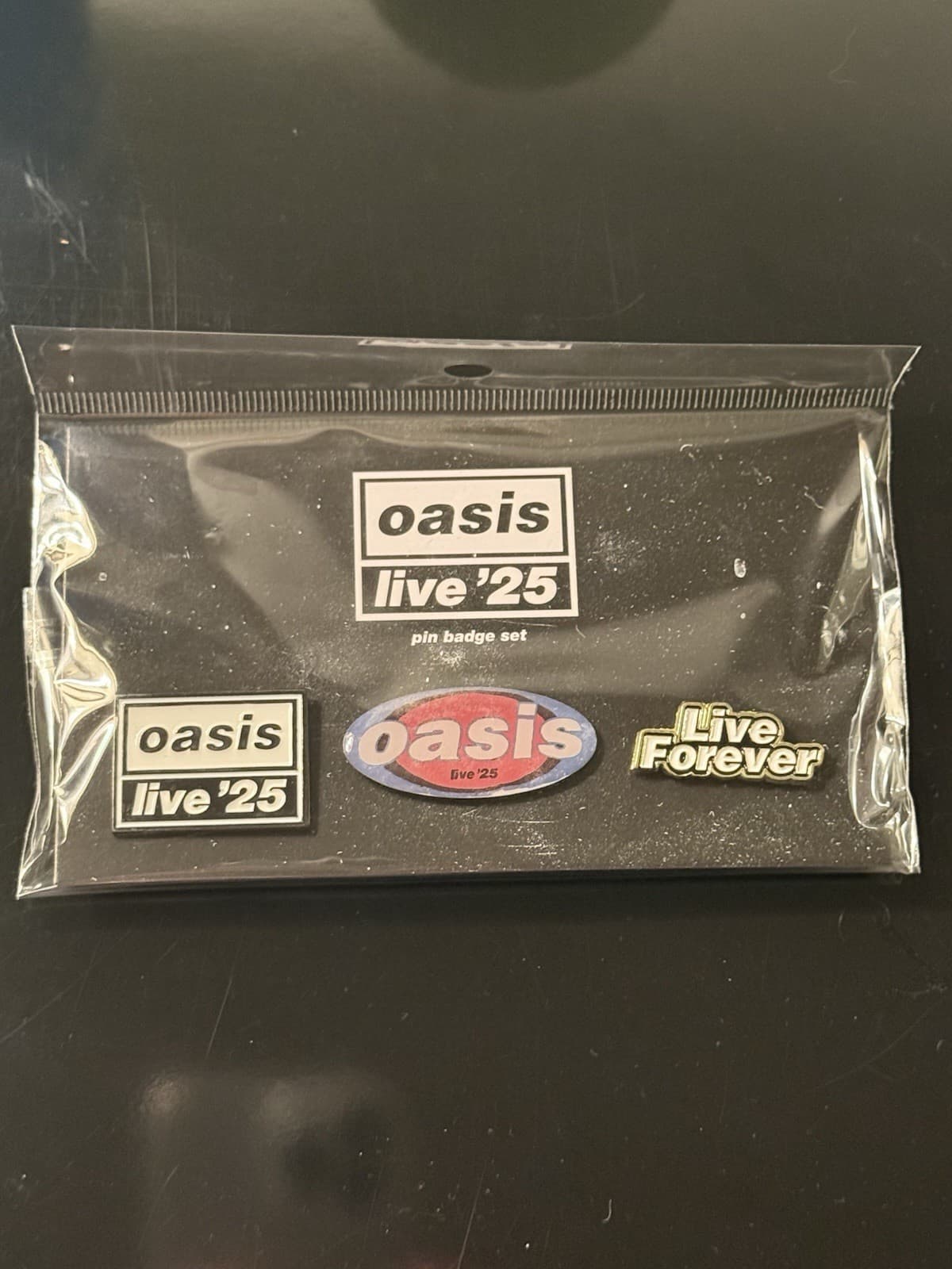 Oasis 2025 Live Tour Merch Exclusive Official 3 Pin Set IN HAND New Jersey NEW!