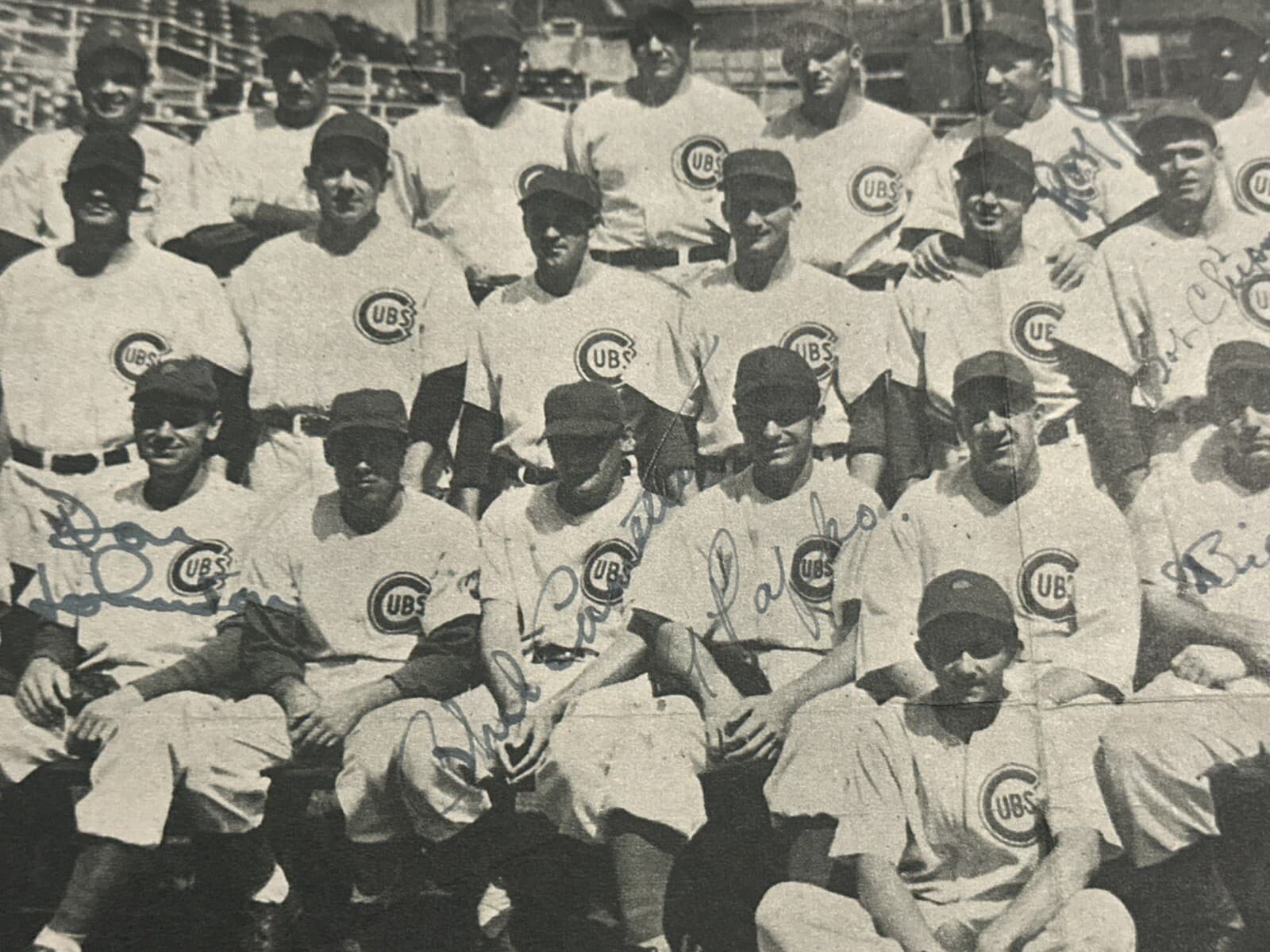 1945 Cubs Multi Signed 6x10 Photo JSA LOA Chipman Johnson Gillespie Merullo  - image 2