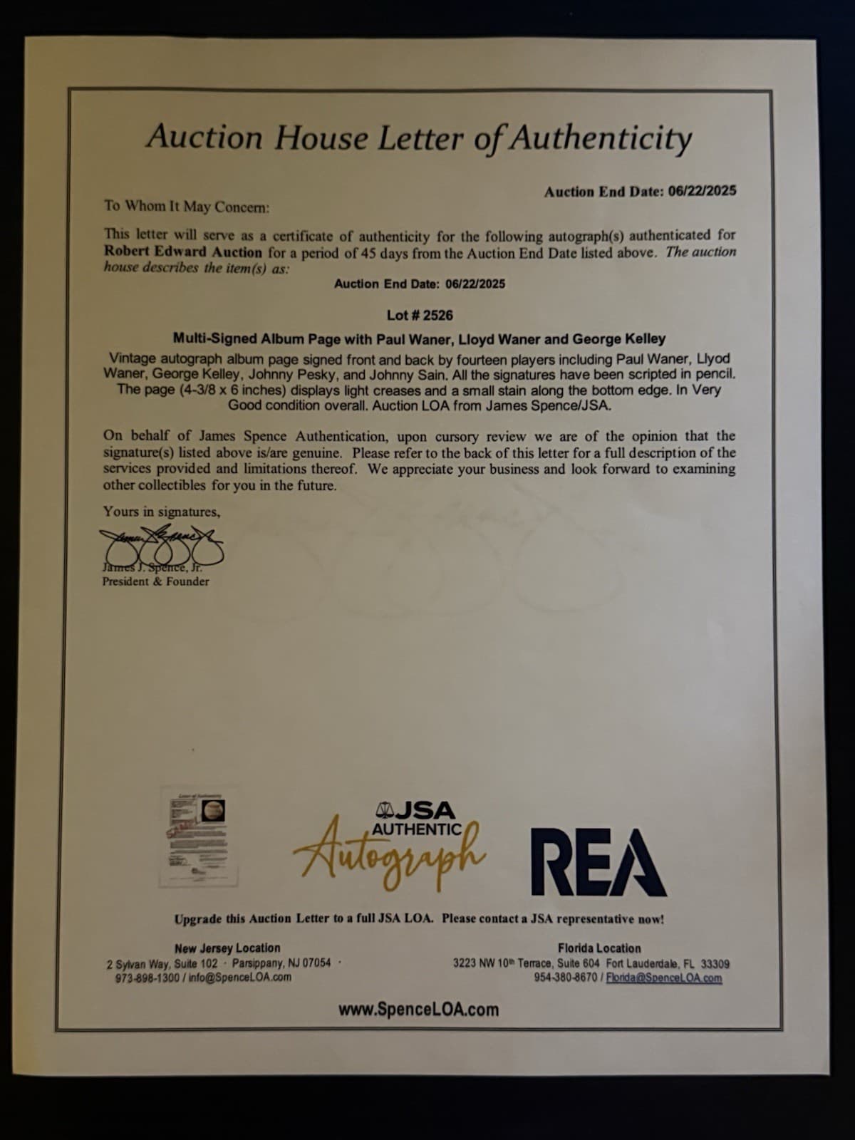 Burt Hodges Signed Index Card Cut Auto 3x5 JSA LOA 42 Philadelphia Phillies RARE - image 3